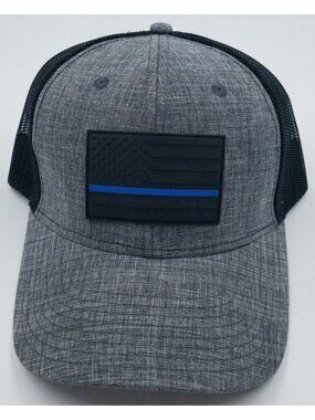 Howitzer The Thin Blue Line Flag Adjustable Snapback Mesh Back Trucker Hat Cap